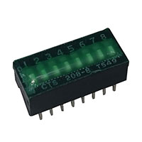 CTS Electrocomponents - 208-8ST - SWITCH SLIDE DIP SPST 50MA 24V