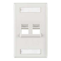 HellermannTyton - FP45DUAL-W - FACEPLATE SNGL GANG 2PORT WHITE