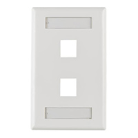 HellermannTyton - FPIDUAL-W - FACEPLATE SNGL GANG 2PORT WHITE