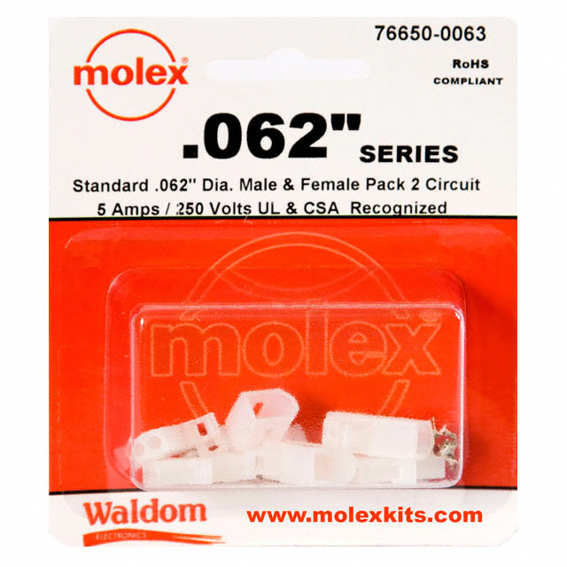 Molex Connector Corporation - 76650-0063 - KIT CONN STD .062" 2 CIRCUITS