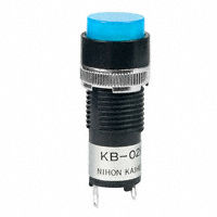 NKK Switches - KB02KW01-6B-GG - SW IND PB RND WHTE LED BLUE CAP