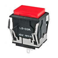 NKK Switches - LB03KW01-12-CJ - IND PB ILLUM RECT BLACK 12V LAMP