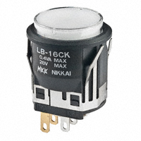 NKK Switches - LB16CKG01-6G-JB - SWITCH PUSH SPDT 0.4VA 28V