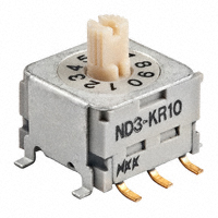 NKK Switches - ND3KR10B - SWITCH ROTARY DIP BCD 100MA 5V
