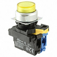 Omron Automation and Safety - A22NL-RPM-TYA-G100-YE - SWITCH PUSH SPST-NO 10A 120V