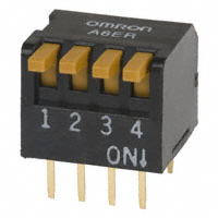 Omron Electronics Inc-EMC Div - A6ER-4104 - SWITCH PIANO DIP SPST 25MA 24V