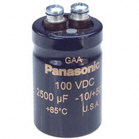 Panasonic Electronic Components - EEG-A2A252CCE - CAP ALUM 2500UF 20% 100V SCREW