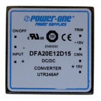 Bel Power Solutions - DFA20E12D15 - DC/DC CONVERTER +/-15V 20W