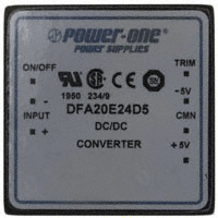 Bel Power Solutions - DFA20E24D5 - DC/DC CONVERTER +/-5V 20W
