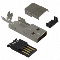 TE Connectivity AMP Connectors - 1734372-1 - CONN USB PLUG A SOLDER TAB BLACK