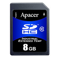Apacer Memory America - AP-ISD08GID4B-3T - MEMORY CARD SDHC 8GB SLC