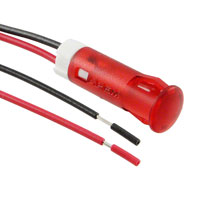 APEM Inc. - QS63XXR12 - INDICATOR 6MM FIXED RED 12V WIRE