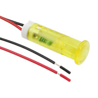 APEM Inc. - QS83XXY12 - INDICATOR 8MM FIXED YEL 12V WIRE