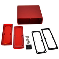Bud Industries - EXN-23365-RDP - BOX ALUM IR RED/RED 6.65"L X 7"W