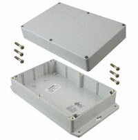 Bud Industries - PN-1329-MB - BOX PLASTIC GRAY 8.74"L X 5.75"W