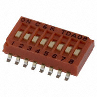 C&K - TDA08H0SK1R - SWITCH SLIDE DIP SPST 25MA 24V