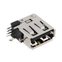 CNC Tech - 1001-008B-01001 - CONN USB A R/A FLAT T/H BLK